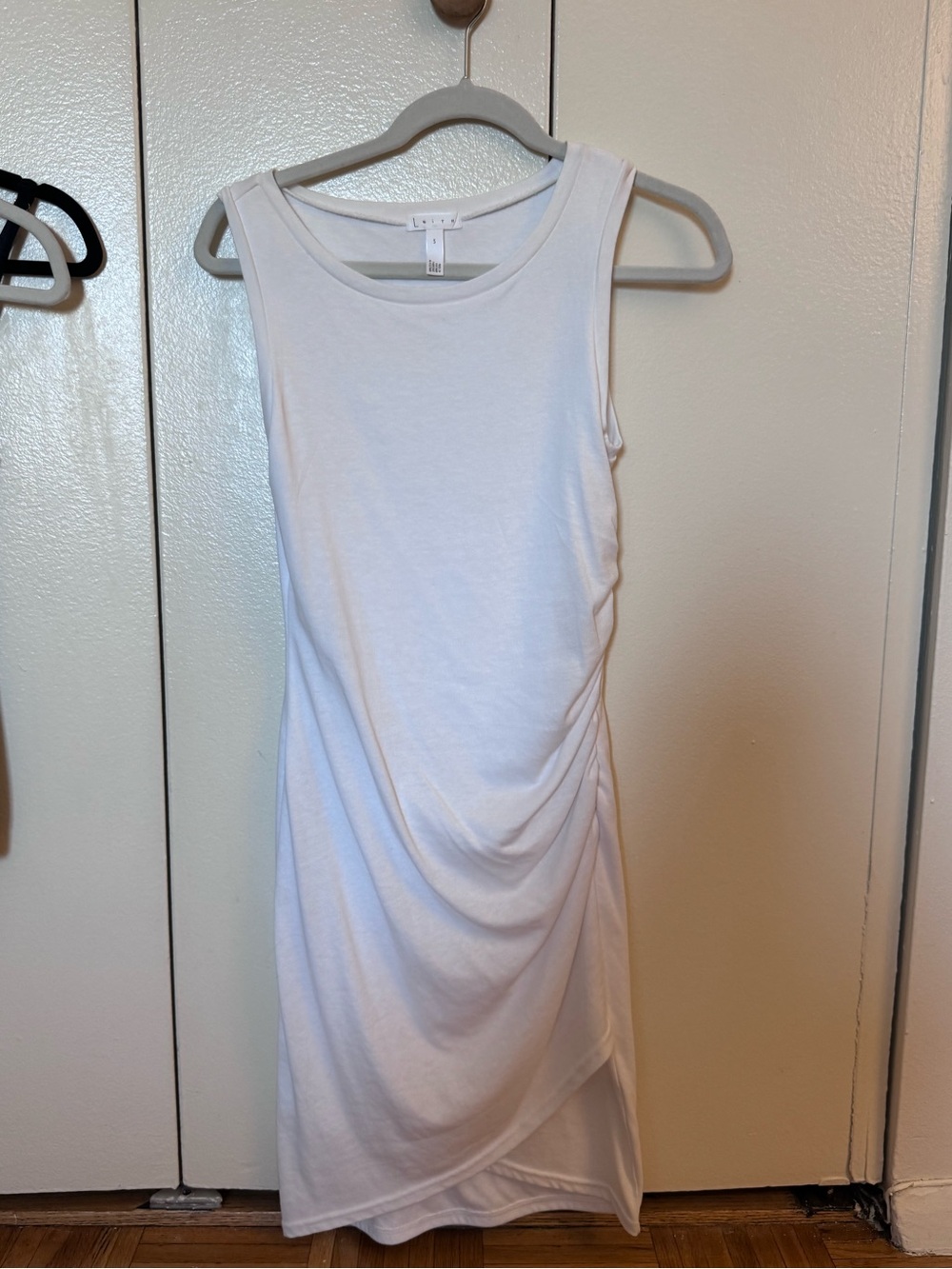 Leith White Ruched Side Tank Dress